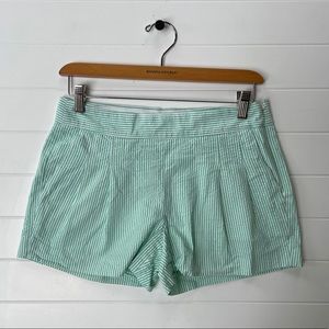 J. Crew Striped Seersucker Side Zip Shorts Pleated